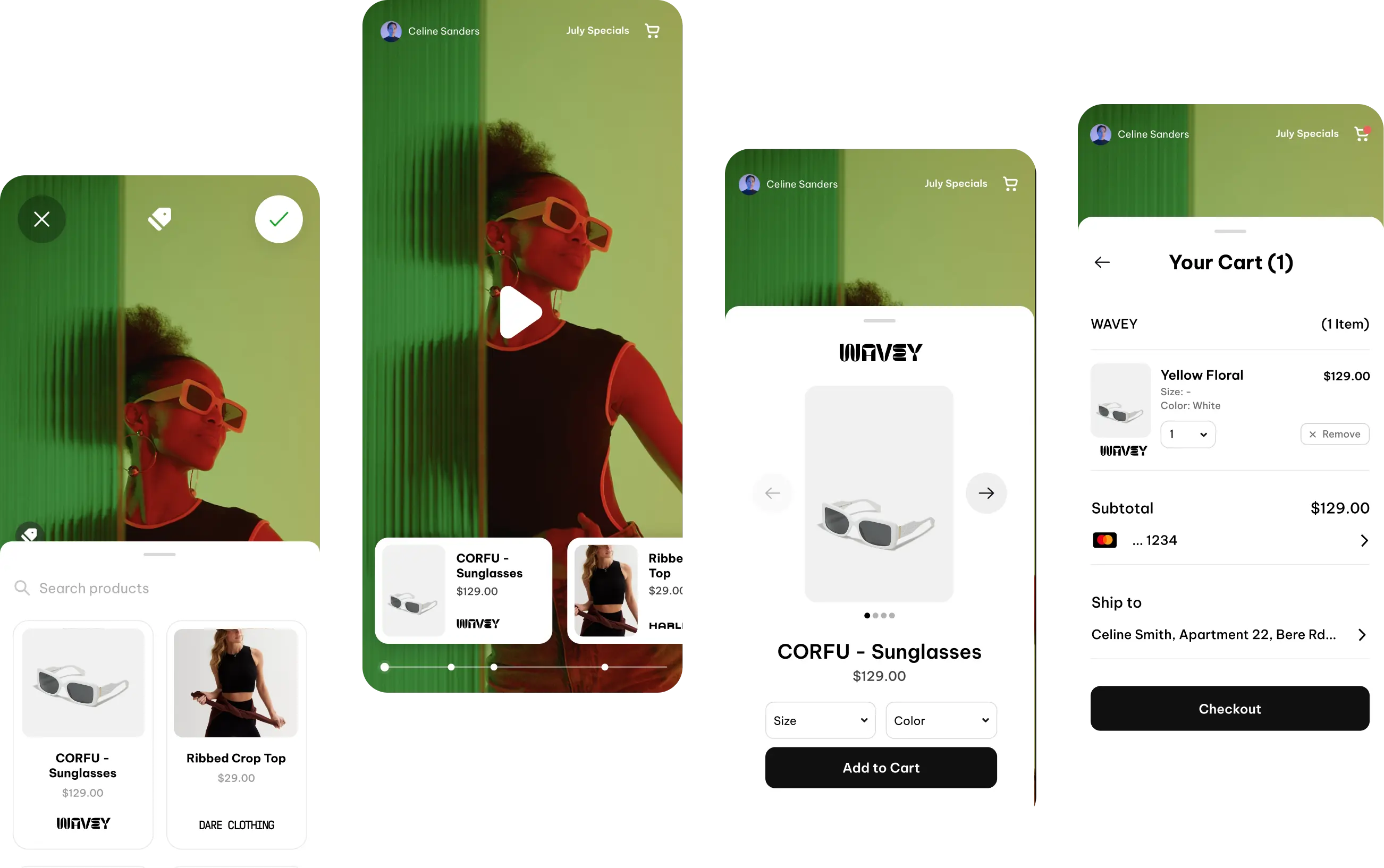 Row of mobile phones displaying various features of the Refer App